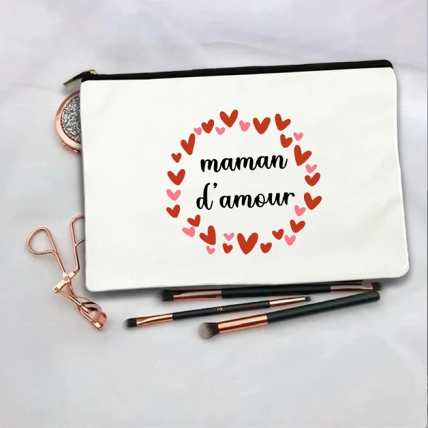 Bästa Mamma Franska Print Kvinnliga Tvätt Förvaringspåse Marraine Presenter Sminkväskor Kvinnor Case Resetoalettartiklar Organizer 3Man008