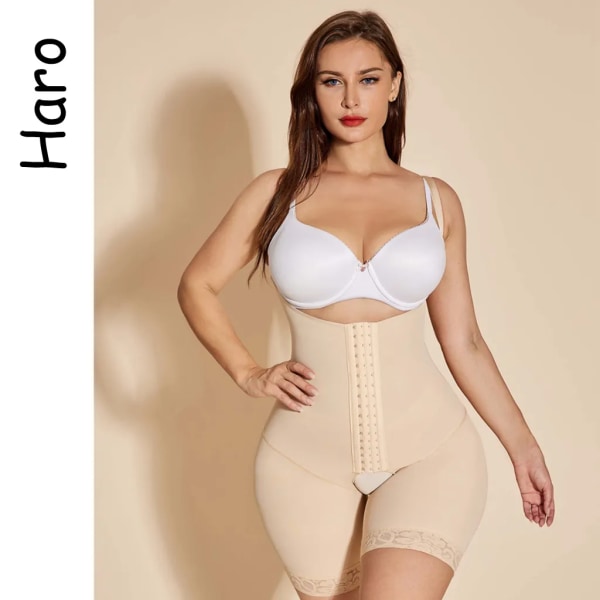 Fast helkroppsformare Öppen fil under byst Korsett Fast bodysuit Waist trainer Originales Fajas Shapewear Reduktiva gördlar skin L