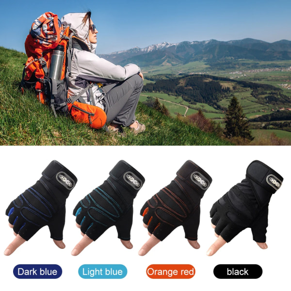 Cykling Fingerless Handske Sommar Tunna Gym Fitness Handskar Andningsbar Combat Tactics Handskar Anti-halk Stötsäker Guantes Ciclismo Blue A M