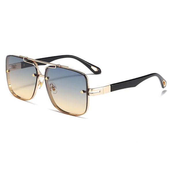 2022 New Retro Double Bridges Herr Solglasögon Mode Svarta Klara Glasögon Trending Hollow Leopard Blå Solglasögon Män Kvinnor Shad B3 Grey Yellow Sunglasses