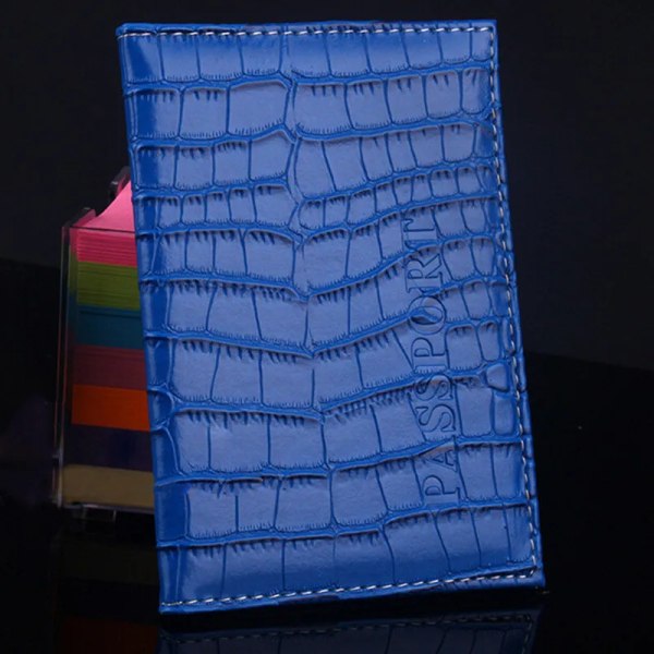 Resepasshållare PU-läder Alligator cover på case för damer män porta passaporte passport passport Purple