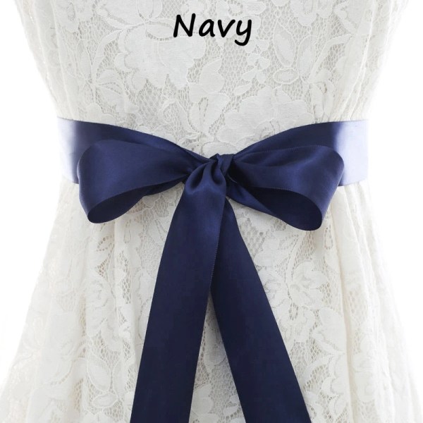 JLZXSY 2 tum X 120 tum Satinband Bröllopsbälte/Bröllopsbälte/Aftonklänning Bälte 5 cm Dubbla Satinband Välj färg Navy 270cm