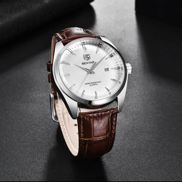BENYAR Mode Herrklockor Toppmärke Lyx Militär Watch Läder Vattentät Sportklocka Watch reloj hombre 2023 Black
