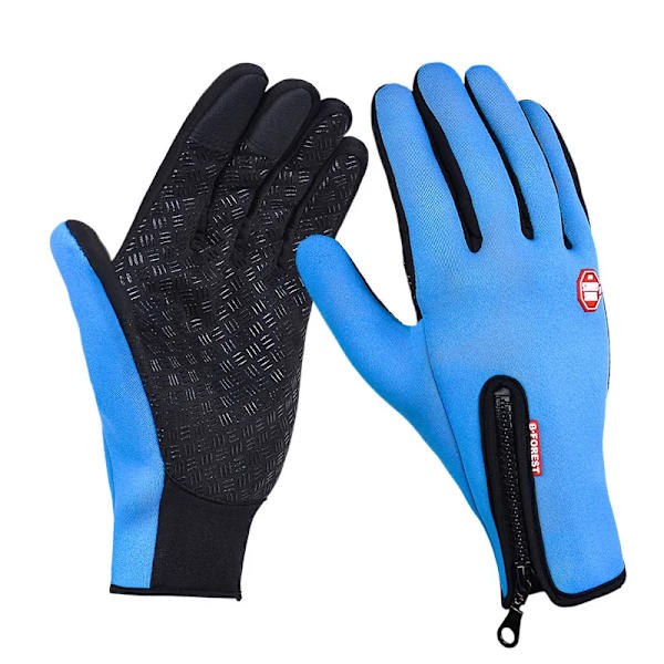 Unisex Vinter Thermal Varm Cykel Pekskärmshandskar Utomhuscamping Vandring Motorcykelhandskar Mjuk Varm Helfinger Blue M