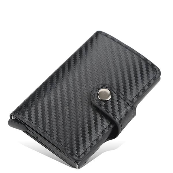 Ny herr kreditkortshållare herrplånbok kolfiber RFID blockerande läder case Korthållare skyddsväska för kvinnor 9131 red