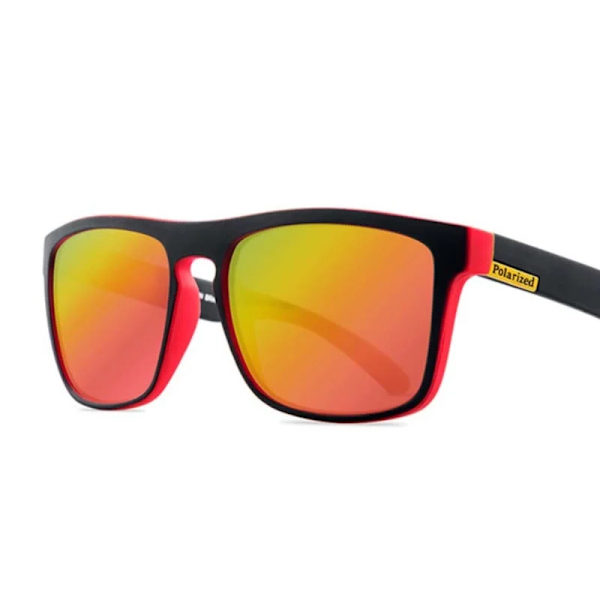 Polariserade solglasögon Man Sport Märke Modedesigner Solglasögon Man Kvinna Kvadratisk Utomhuskörning Oculos De Sol Masculinos Black Red black