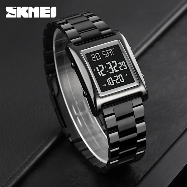 SKMEI Herrklockor Mode LED Herr Digital Armbandsur Chrono Count Down Alarm Hour For Herr reloj hombre 1812 montre homme Silver