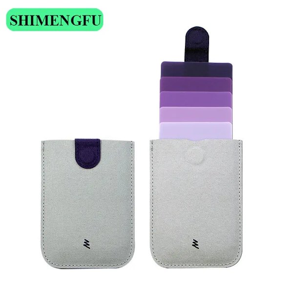 DAX V3 Äkta läder Smal bärbar korthållare ID Kreditskydd Gradient Kvinnor Män Plånbok Case Pengar Väska V1 Gray purple