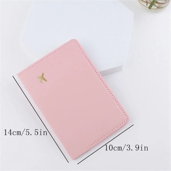 Nytt premium läder passhållarfodral Case resevattentät RFID-blockerande passhållare plånböcker med pennhållare Type3 Pink