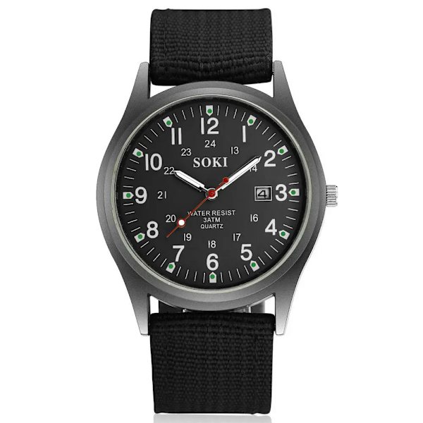 Watch SOKI Canvas Kläder Watch Casual Mode Watch Watch black