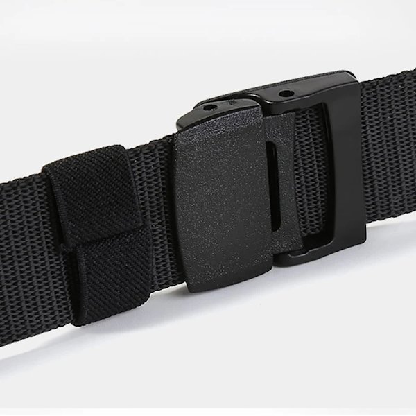 Plastspänne Nylon Canvas Bälte Herr Kvinnor Utomhusarbete, 1,5 tum brett metallfritt militärt taktiskt midjebälte Flygplatsvänligt Deep Gray 120cm