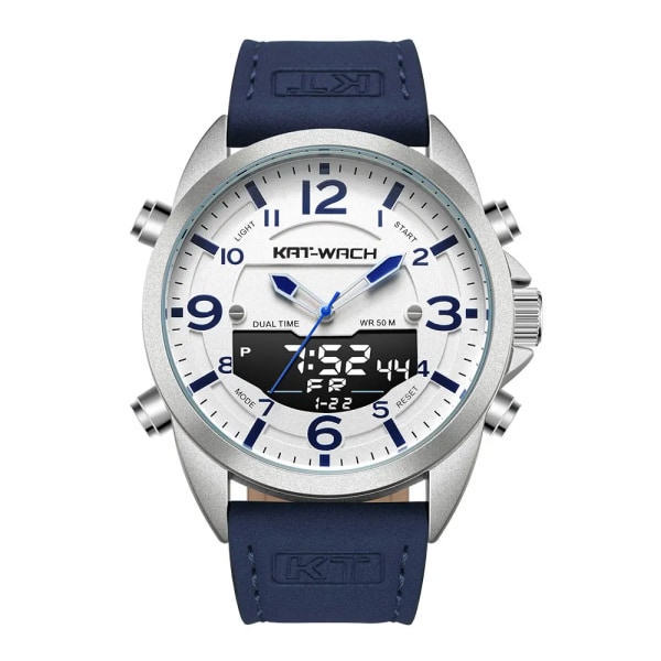 KAT-WACH Herrklockor Lyxmärkesgåvor Digital Mode Bred Watch För Herr Klassisk Casual Quartz Watch Khaki gray