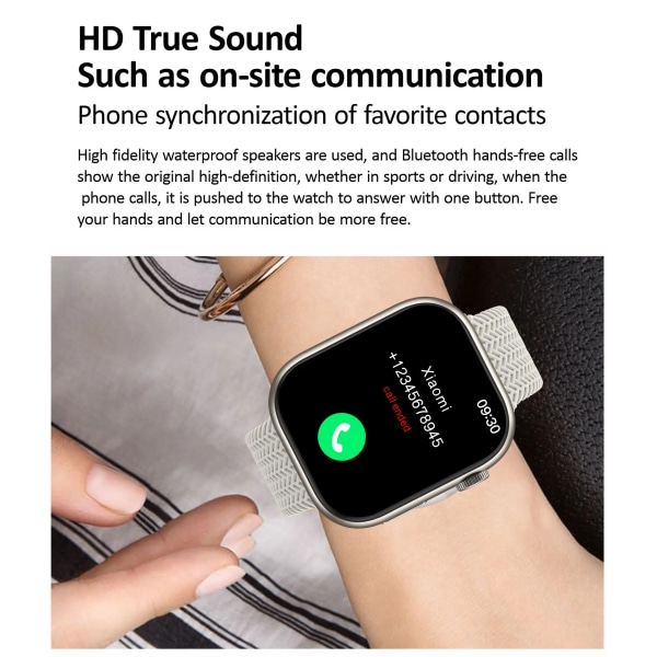 herrsmartklocka IP68 vattentät NFC Bluetooth samtal Smartwatch Series 9 AMOLED explosionssäker skärm för kvinnors smartklocka Red A HK9 PRO
