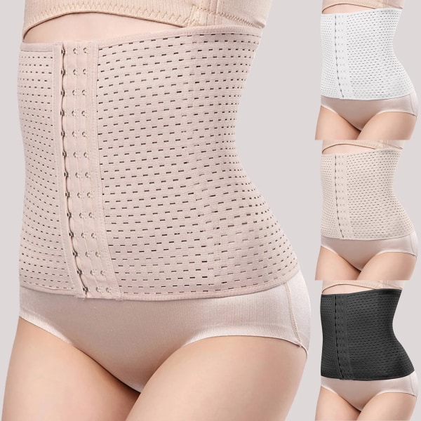 Dam Waist trainer Korsettbälte Under Kläder Sport Lång Torso Shapewear Waist trainer Metall Black M