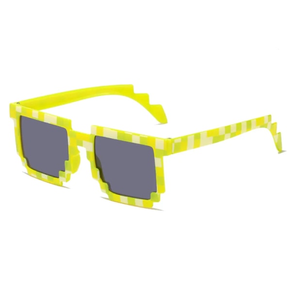 Nytt mode Solglasögon Solglasögon Creeper Glasögon Nyhet Mosaik Roliga glasögon Pojkar Flickor Pixel Eyewear Yellow