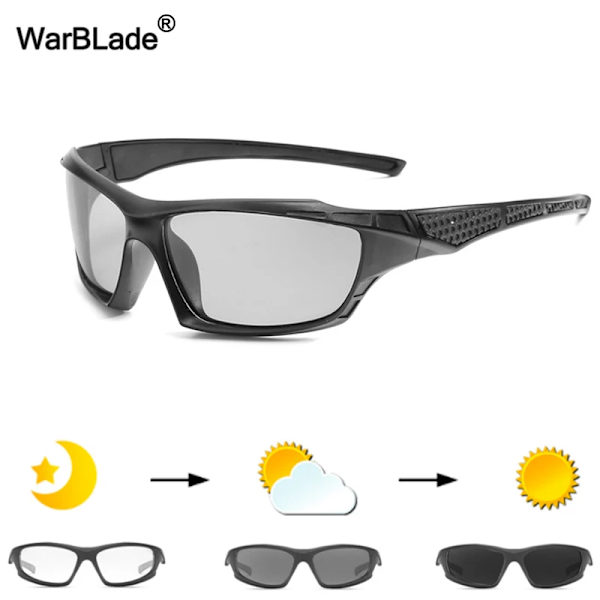 WarBLade Photochromic Solglasögon Män HD Polariserade Solglasögon Man Körglasögon Kameleontglasögon Dag Nattkörning Glasögon B1030