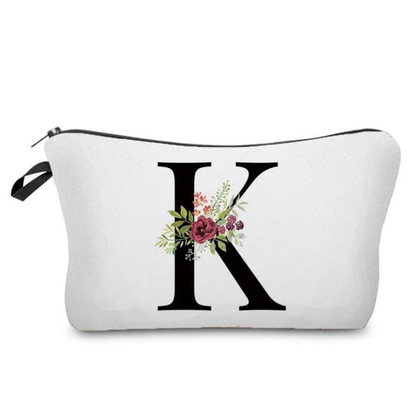 Brudtärna sminkväska Blomma alfabetet printed förvaringsväska Kosmetikväskor för bruden Brudtärna förslag present Vacker damväska hz2468 Flower Bag