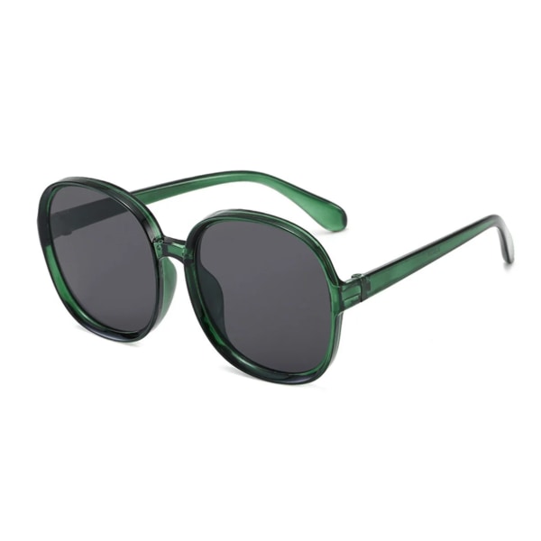 Klassiska plast vintage solglasögon för kvinna överdimensionerade runda bågar lyxiga märkesdesigner kvinnliga glasögon stora nyanser Oculos Green Gray