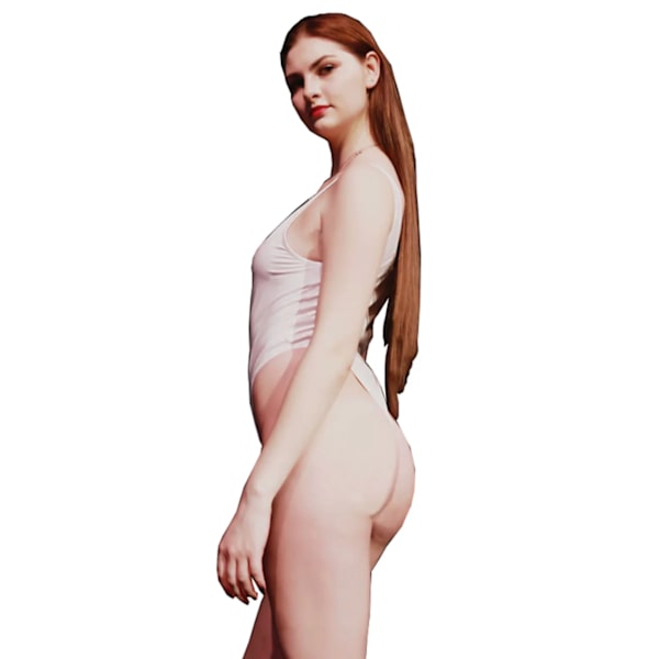 Dam sexig latex baddräkt Body Shaping Tights Väst ärmlös solid trikot Red M