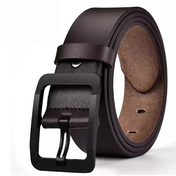 Män högkvalitativt bälte i äkta läder Lyxiga designerbälten för män Modeband för män manliga jeans för man Cowboy P301-Brown 115CM