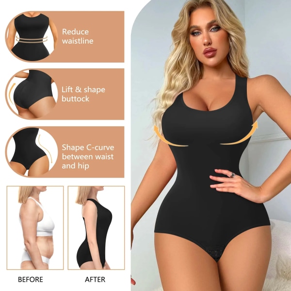 Shapewear för kvinnor Magkontroll Waist trainer Full Magtäckning Shapewear L