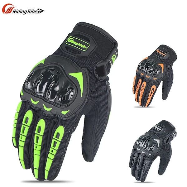 Motorcykelhandskar för män och kvinnor, helfinger, åkhandskar, moto, sommar, vinter, motocross, fårskinns läderhandskar, Guantes-handskar MCS01 RED M