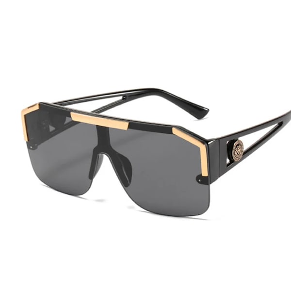 Lyxiga överdimensionerade solglasögon för man Märkesdesigner Stor ram Gradient solglasögon för kvinna mode Hög kvalitet Oculos De Sol Double Gray as picture