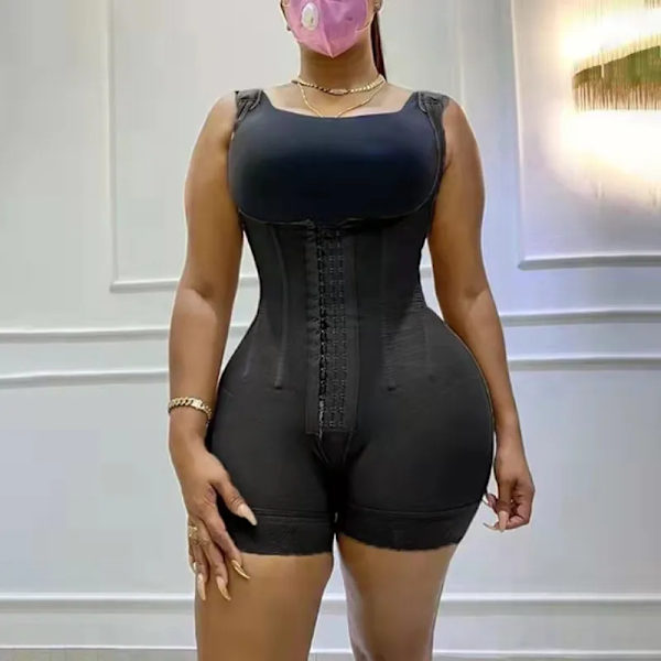 Högkompression Body Shapewear Kvinnor Fajas Colombianas Korrigerande gördel Mage Kontrollstolpe Fettsugning BBL slimmande midjebälte Black M