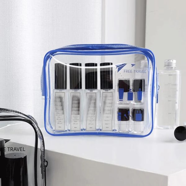 Vattentät genomskinlig PVC-badkosmetikväska Kvinnor Case Resedragkedja Makeup Organizer Tvätta Toalettartiklar Förvaringssats Auburn