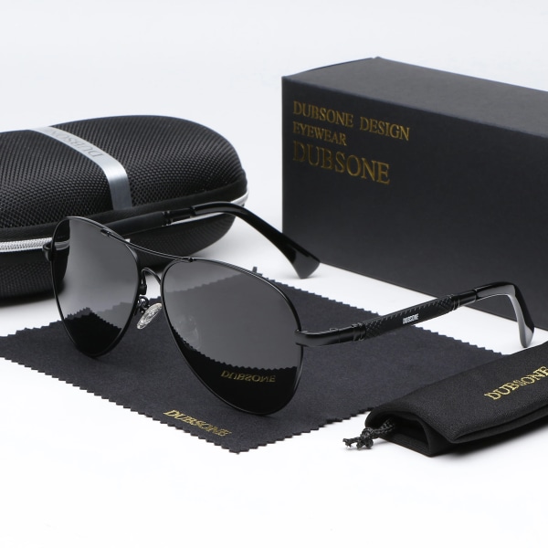 DUBSONE 2021 New Trend Quality Titanium Alloy Solglasögon herr Polariserade solglasögon Dam Pilot Mirror Glasögon Oculos de sol Black Gray Original