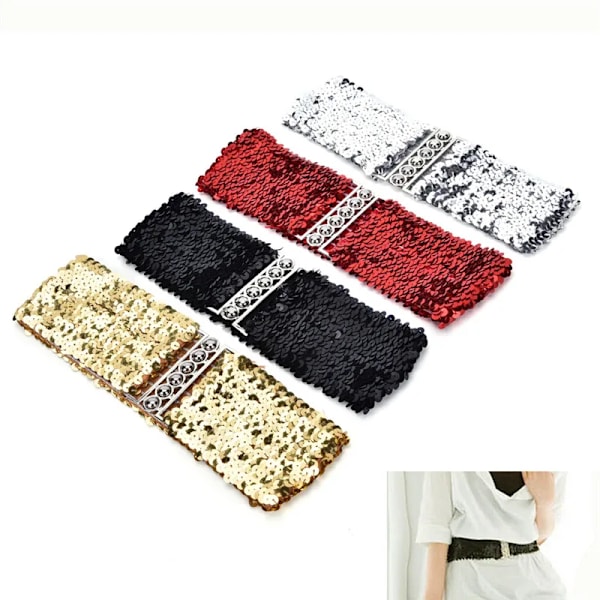 Snyggt strassbälte Kvinnor Midjebälte Kvinnligt Dagligt Bling Bling Dubbat Korsettbälte för tonåringar Flicka Modebälte Rectangular buckle w
