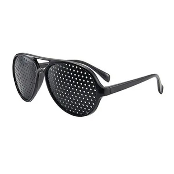 Anti-myopi Astigmatism Glasögon med hål Synkorrigering Trötthet Pin Hål Glasögon För män Kvinnor Synförbättring Naturlig E Black