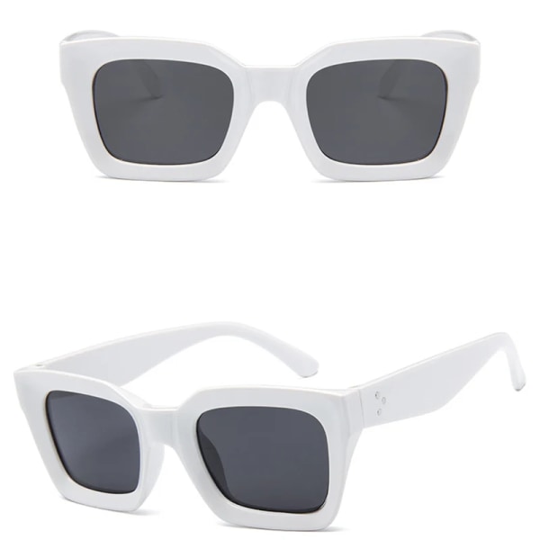 RBROVO Square Solglasögon Dam Retro Glasögon Dam/Män Gradient Clear Lens Glasögon Herr Gafas Lentes De Sol Mujer UV400 WhiteGray Free Cloth and Bag