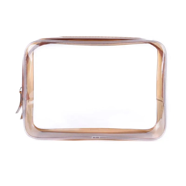 1st Kvinnor Resor Genomskinlig sminkväska Organizer Transparent PVC kosmetikapåsar Skönhet Toalett Sminkpåse Tvätta Förvaringspåsar Påse Black(.712) L(.712)