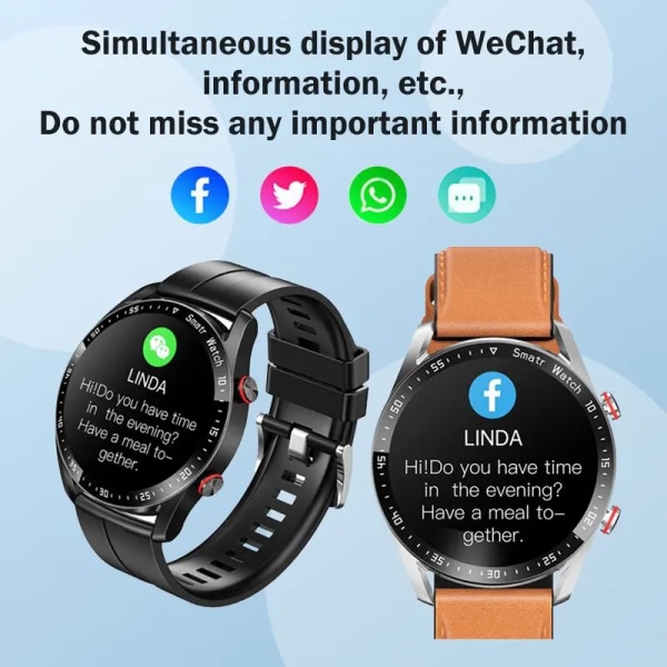 Smart Watch Bluetooth Call Ecg Ppg Full Touch Screen Väder Samtalsinformation Påminnelse Multi Voice Sports Mode Smart Armband belt black