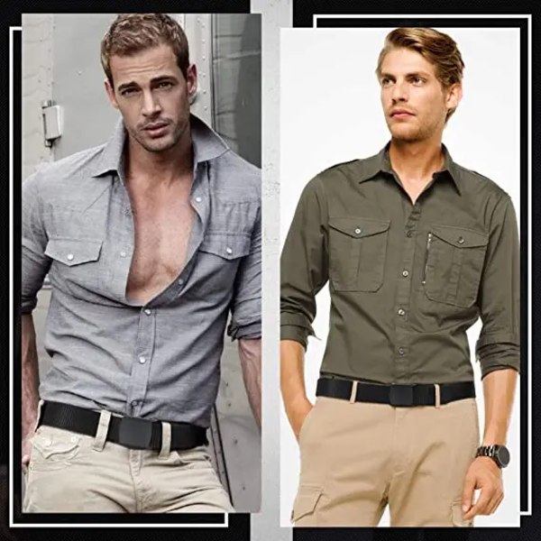 JIFANPAUL Automatiskt spänne Nylon Man Army Taktiskt Bälte Herr Militär midja Canvasbälten Cummerbunds Högkvalitetsrem PLM Khaki 125cm