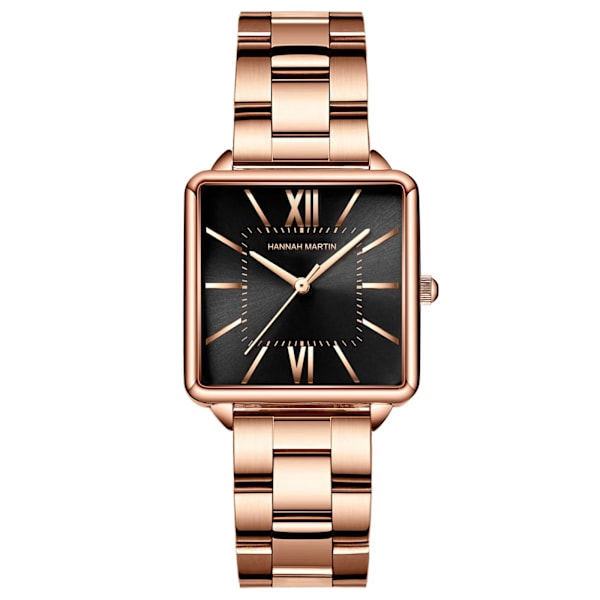 Japan Quartz Movement Grön Urtavla Roman Square Klockor Case Stanless Steel Mode Armbandsur Dam Rose Gold Klockor För Kvinnor 1082G-CC