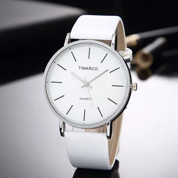 Enkel stil Vit läderklockor Watch Minimalistisk Dam Casual Watch Kvinnlig Quartz Clock Reloj Mujer 2023 White