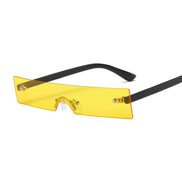 Vintage Rectangle Dam Solglasögon Små Glasögon Kvinna Fyrkantiga Retro Solglasögon För Man Lyxmärke Gafas De Sol Mujer Yellow