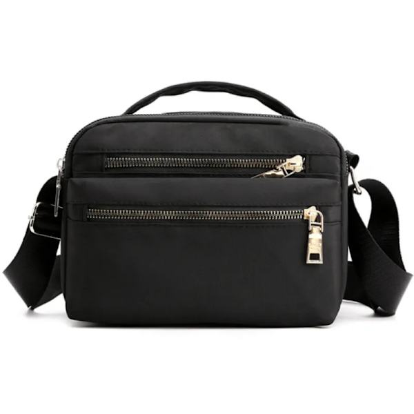 Fashion Messenger Bag Damaxelväska Nylon Handväska Stor kapacitet Liten Mode Damtelefonväska Crossbody-väska Black 2