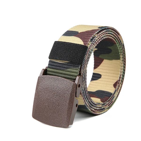 Automatiskt spänne för män Nylon utomhus canvasbälte Högkvalitativt herrbälte Camouflage 2 120 CM