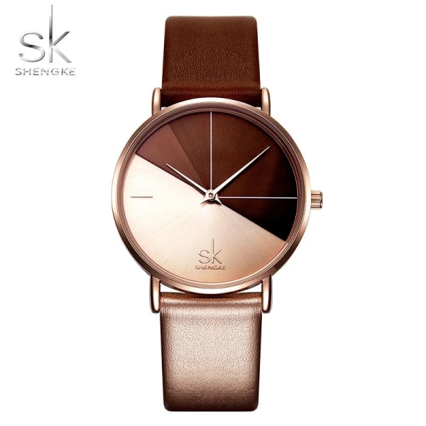 Shengke Original Design Dam Klockor Kreativt Mode Dam Quartz Armbandsur SK Dam Clock Movement Montre Feminino Watch greyblack