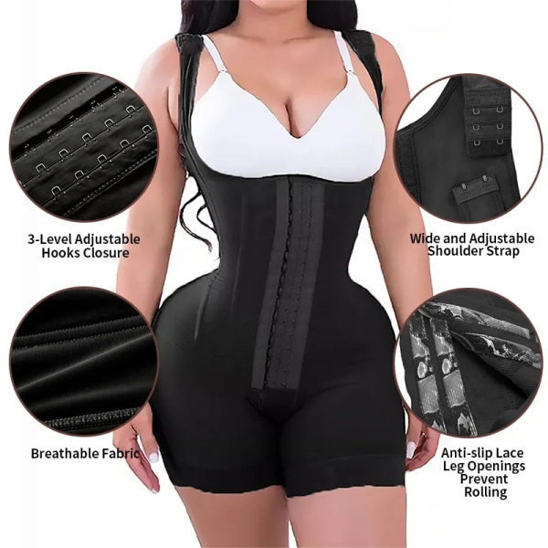 Högkompression kvinnor Korsett bantning Shapewear Postoperativ waist trainer Butt Lifter Body Shaper Fajas Colombianas gördlar Skin M