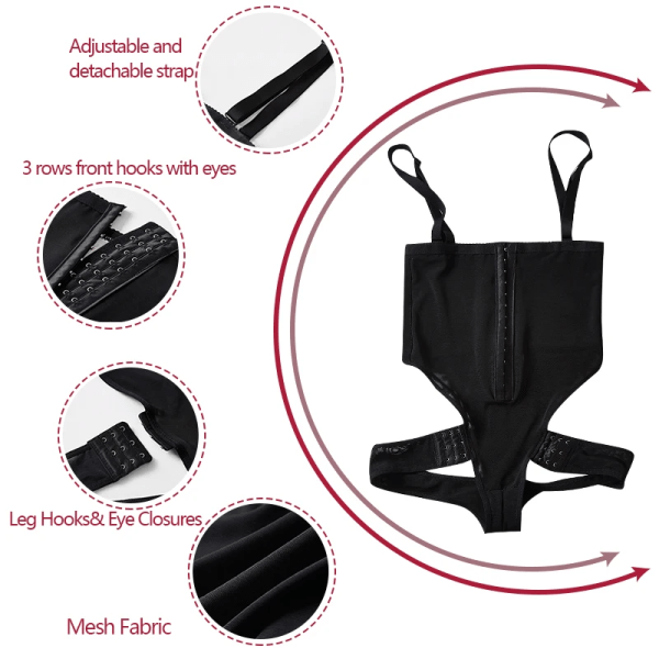 Butt Lifter Shapewear Magekontroll Trosor Hög midja Fast Sculpting String Stroppa Body Shaper Waist Trainer Underkläder 4XL 5XL Black M