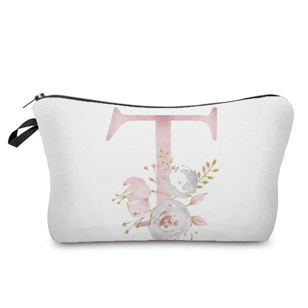 Organizer För Kosmetikväska Blommabrev 3D-utskrift Toalettväska Mode Damväska Märke Sminkväska Case Festpresent hz2416 Letter Bag