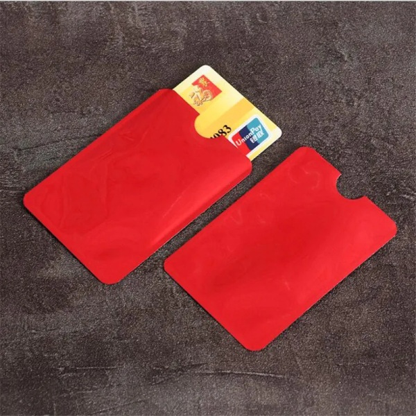 5 st RFID-blockeringskortfodral för män Kvinnor Laser Aluminiumfolie NFC-läsare Låsskydd Anti Scan Bank Kreditkortshållare Red