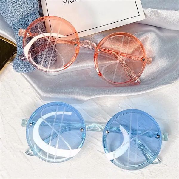 Retro solglasögon Rund båge Barn Baby Barn Vilda brittisk stil Metallsolglasögon Utomhus Resor UV-skydd Oculos De Sol A06