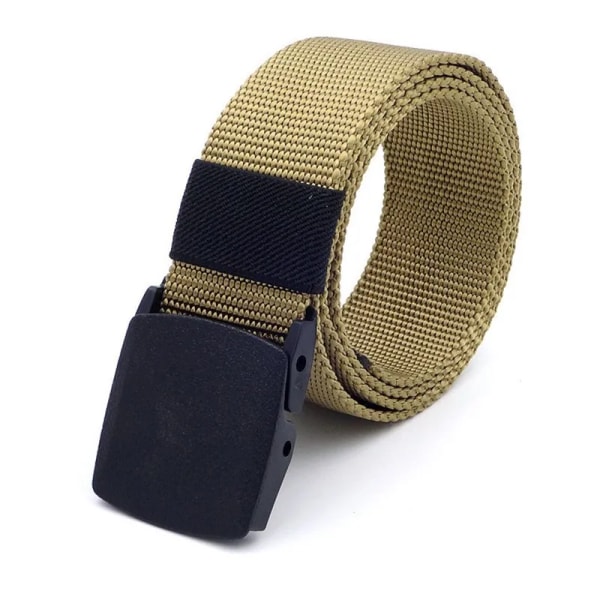 JIFANPAUL Automatiskt spänne Nylon Man Army Taktiskt Bälte Herr Militär midja Canvasbälten Cummerbunds Högkvalitetsrem PLM Khaki 125cm