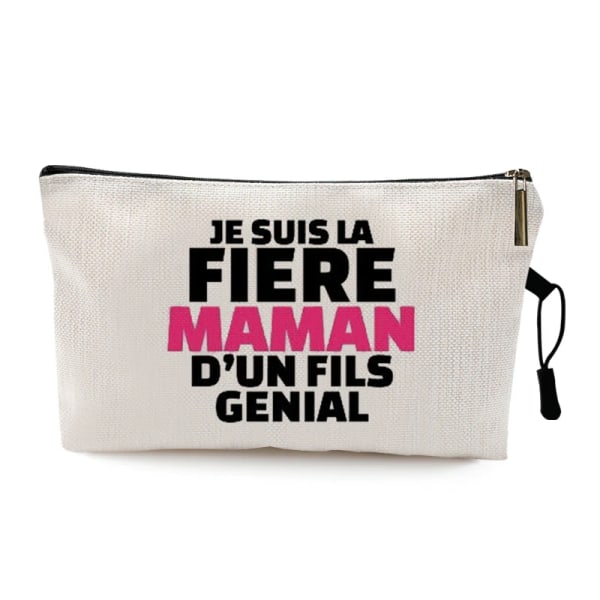 Teacher's Day Examen Present Cosmetic Bag Super Atsem Merci Maitresse Print Kvinnor Neceser Sminkväska Påse Organizer Pattern 10 22 x 13 CM