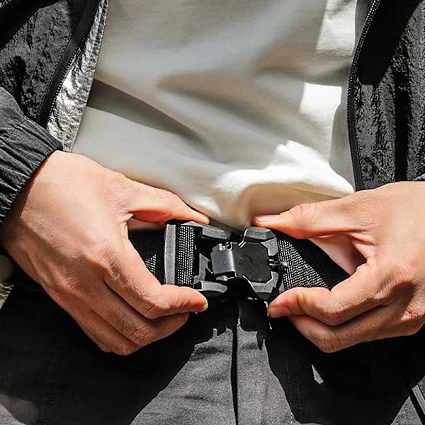Äkta taktiskt bälte magnetiskt spänne snabbkopplingsbälte Casual Nylon Träningsbälte Herrbyxor Svart bälte 01 Elasticity black 45to47inch